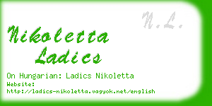 nikoletta ladics business card